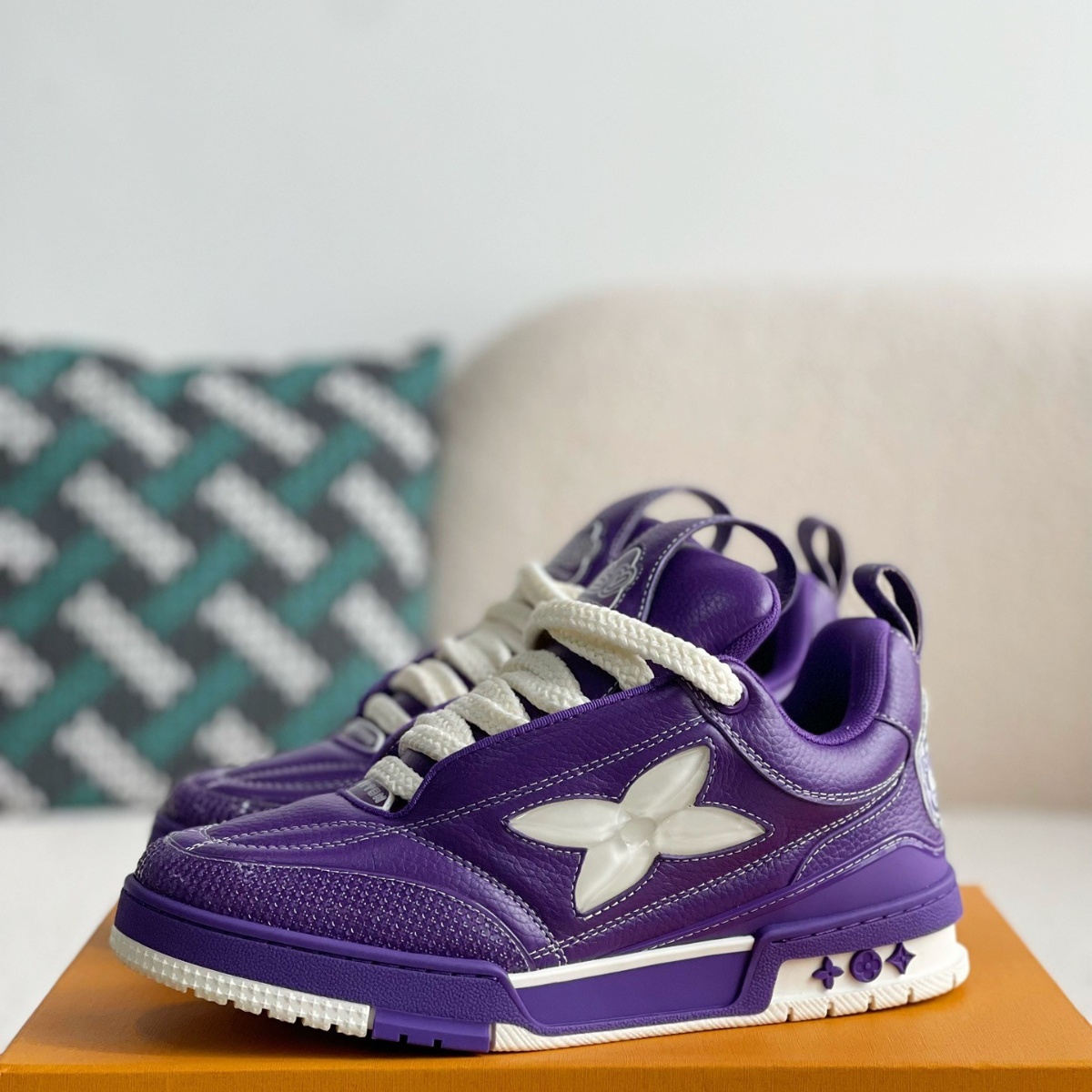 Purple skateboard sneakers