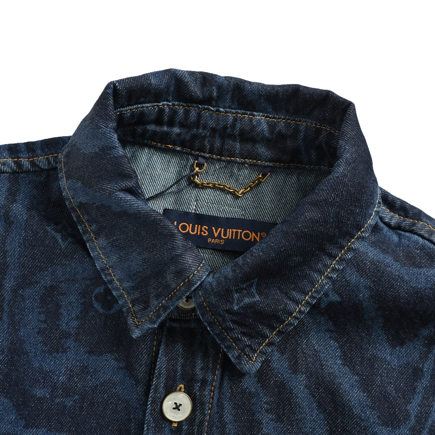 Woodwheel denim short-sleeved shirt