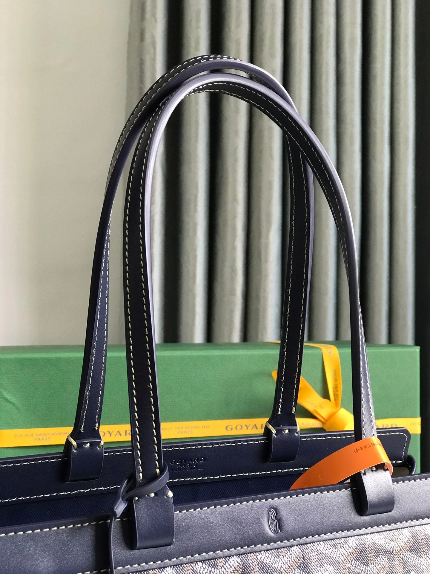 Navy Canvas and Calfskin Trim Bag