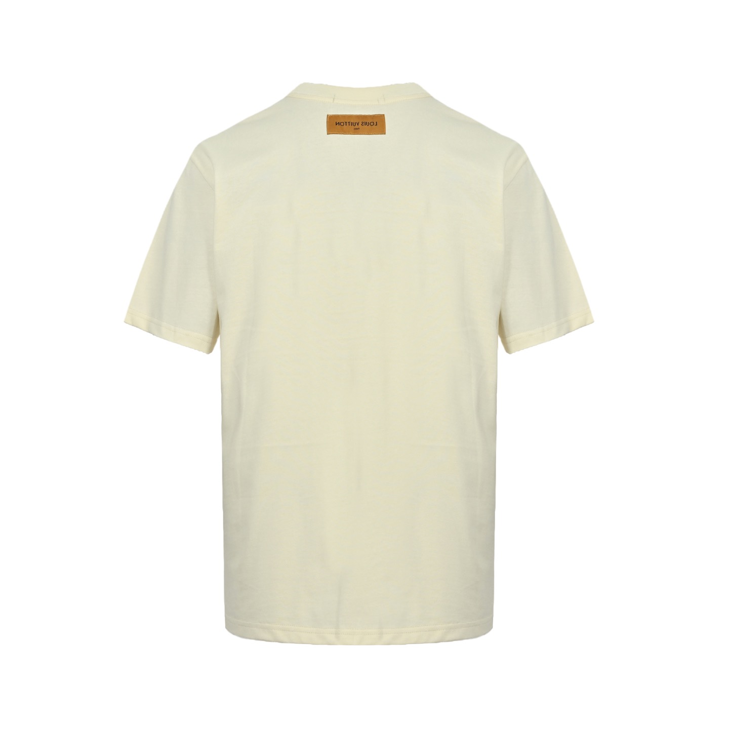 Woven embroidered lettering short-sleeved T-shirt