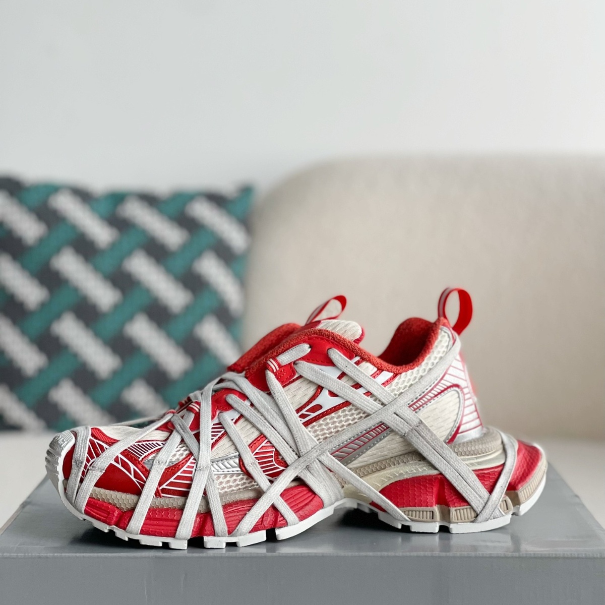 Men's 3xl Extreme Lace Sneaker in Red/beige