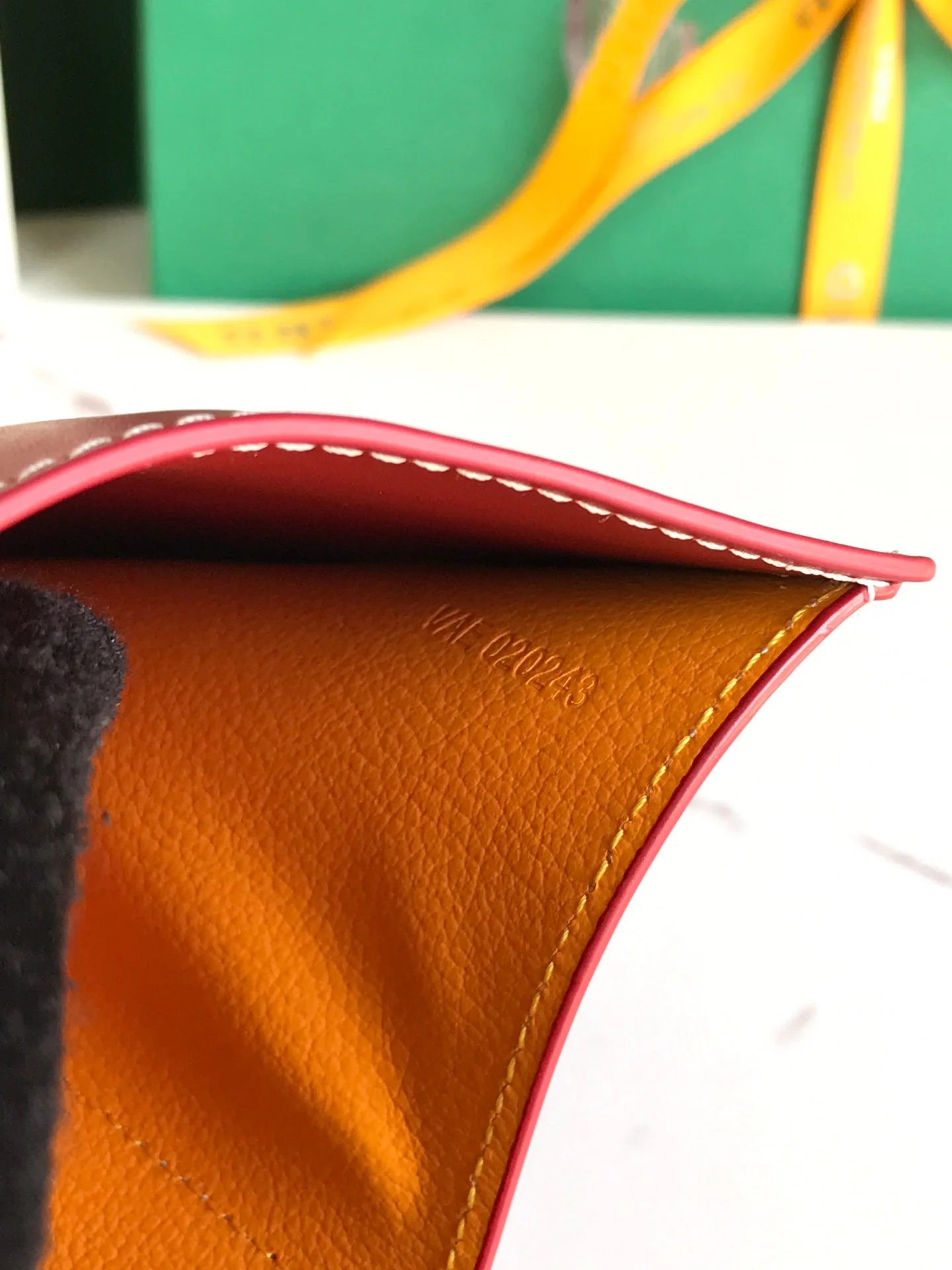 Red Calfskin Canvas Card Holder