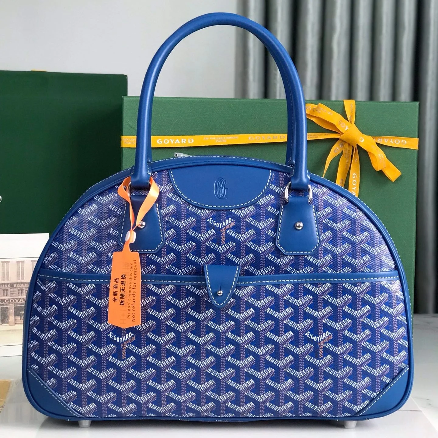 Blue Calfskin Handbag