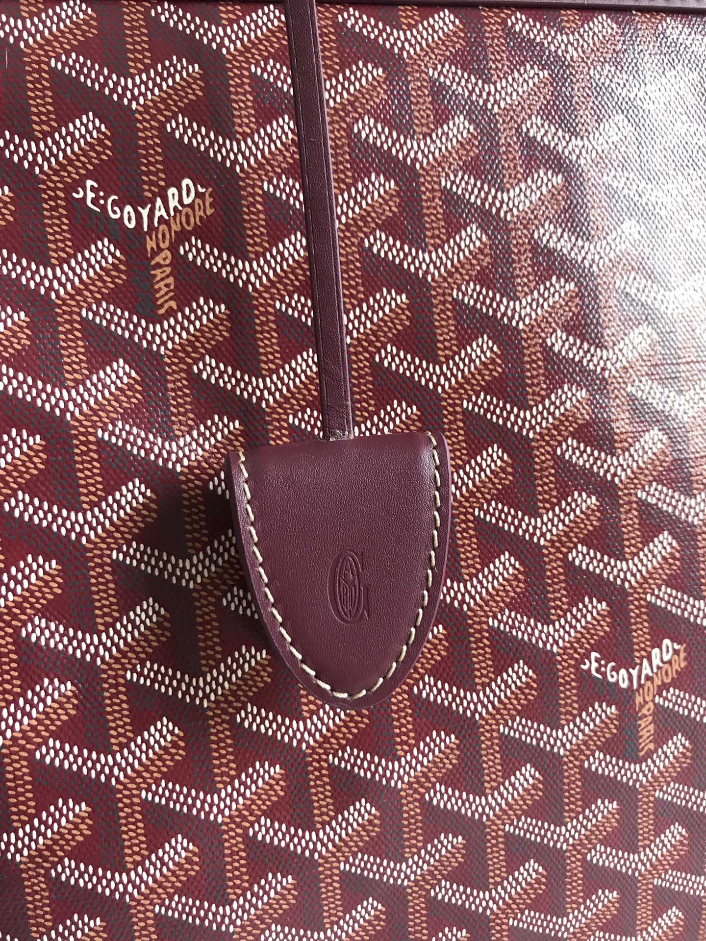 Burgundy Canvas And Calfskin Trim Bag