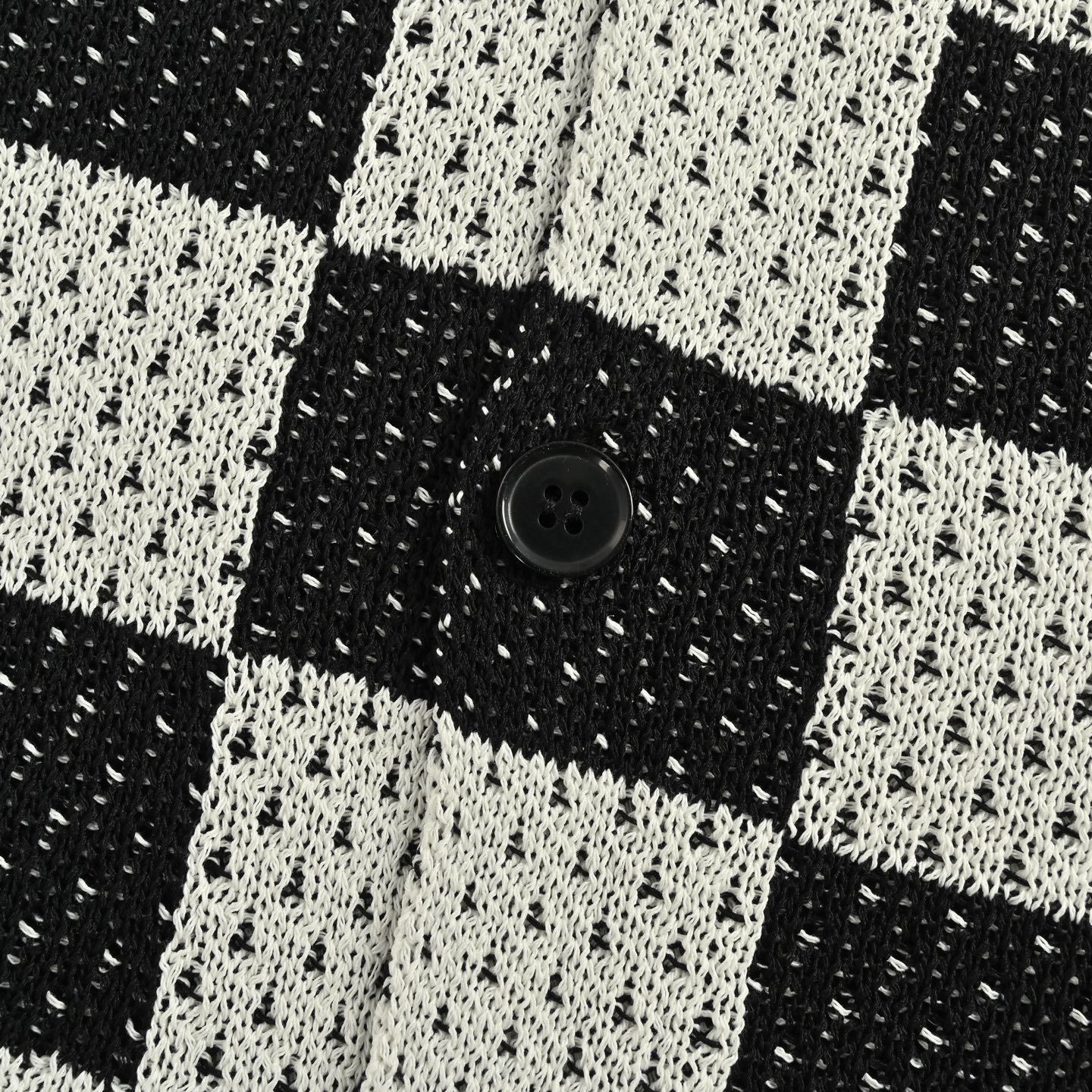 25SS Checkered Knit Short Sleeve Shirt