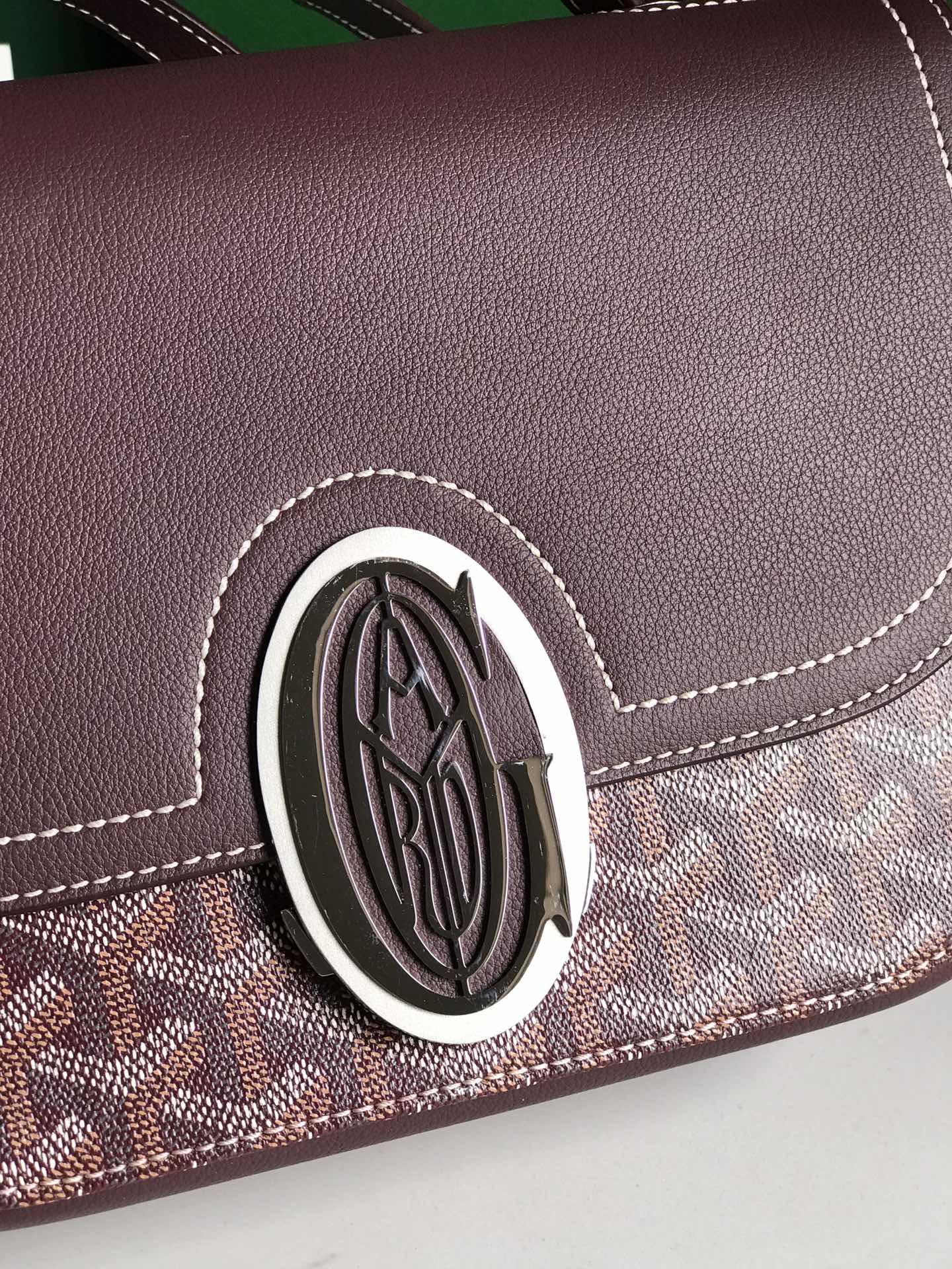 Wine Red Calfskin Canvas Bag