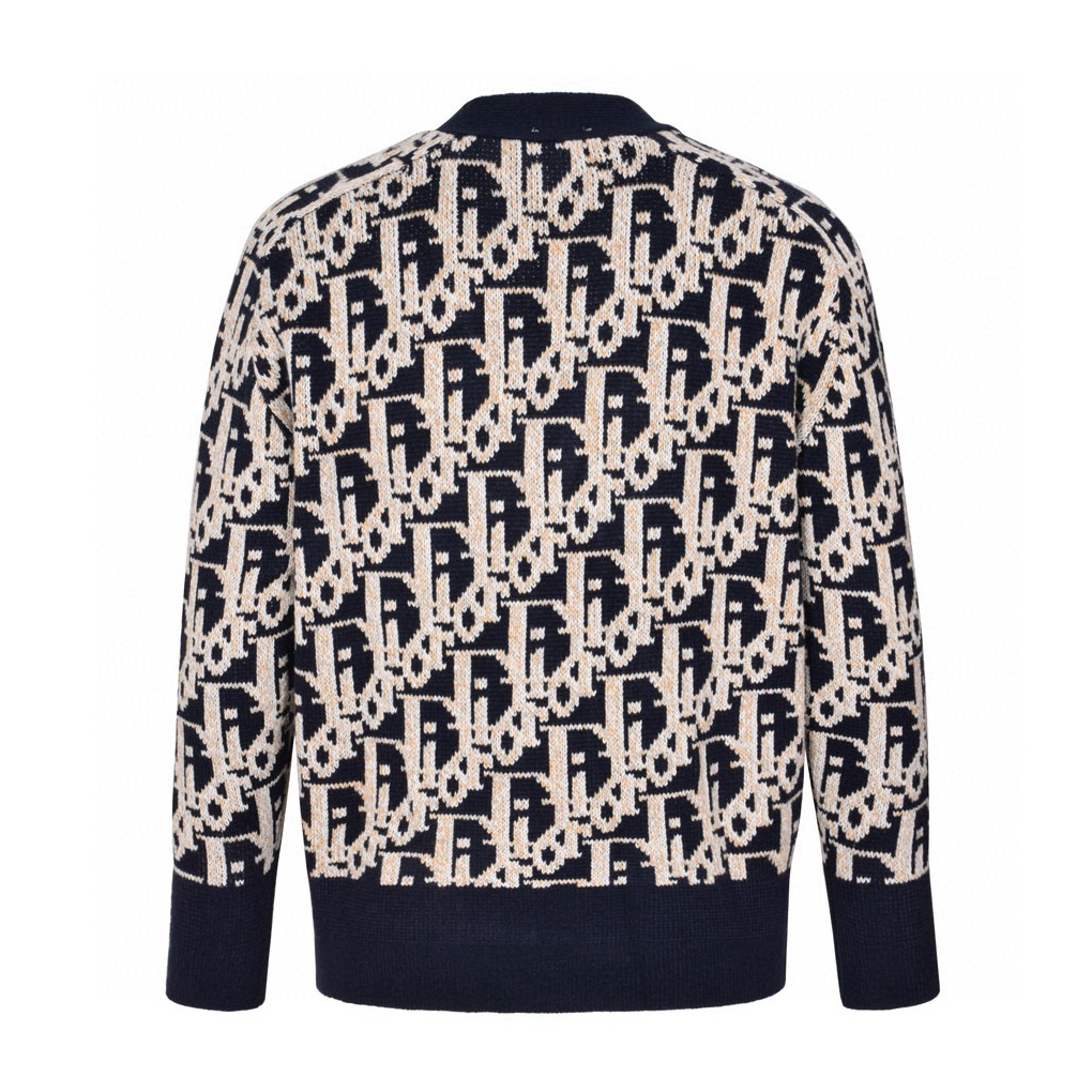 All Over Print Jacquard Cardigan Sweater
