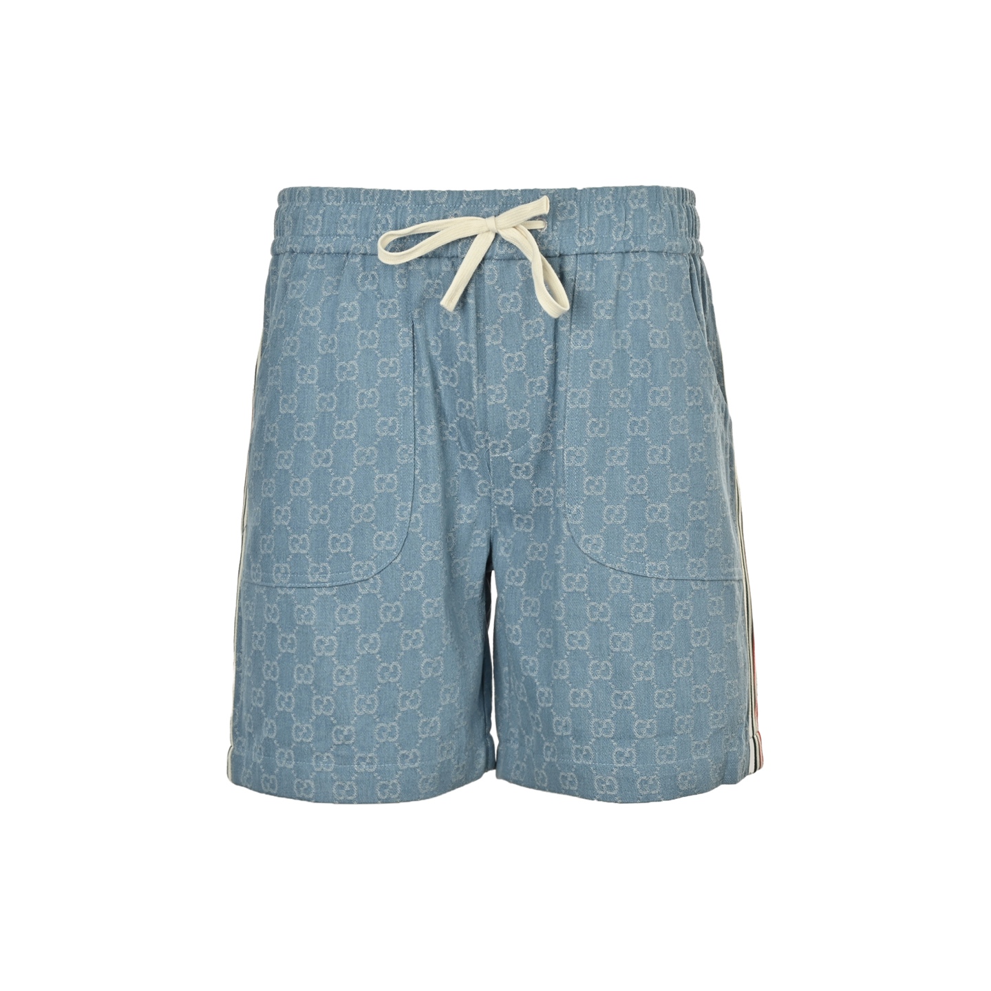 Printed monogram ribbon shorts