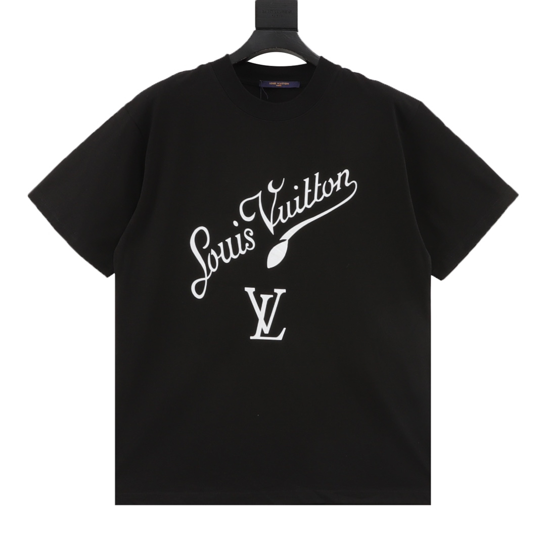 Artistic signature letter print T-shirt