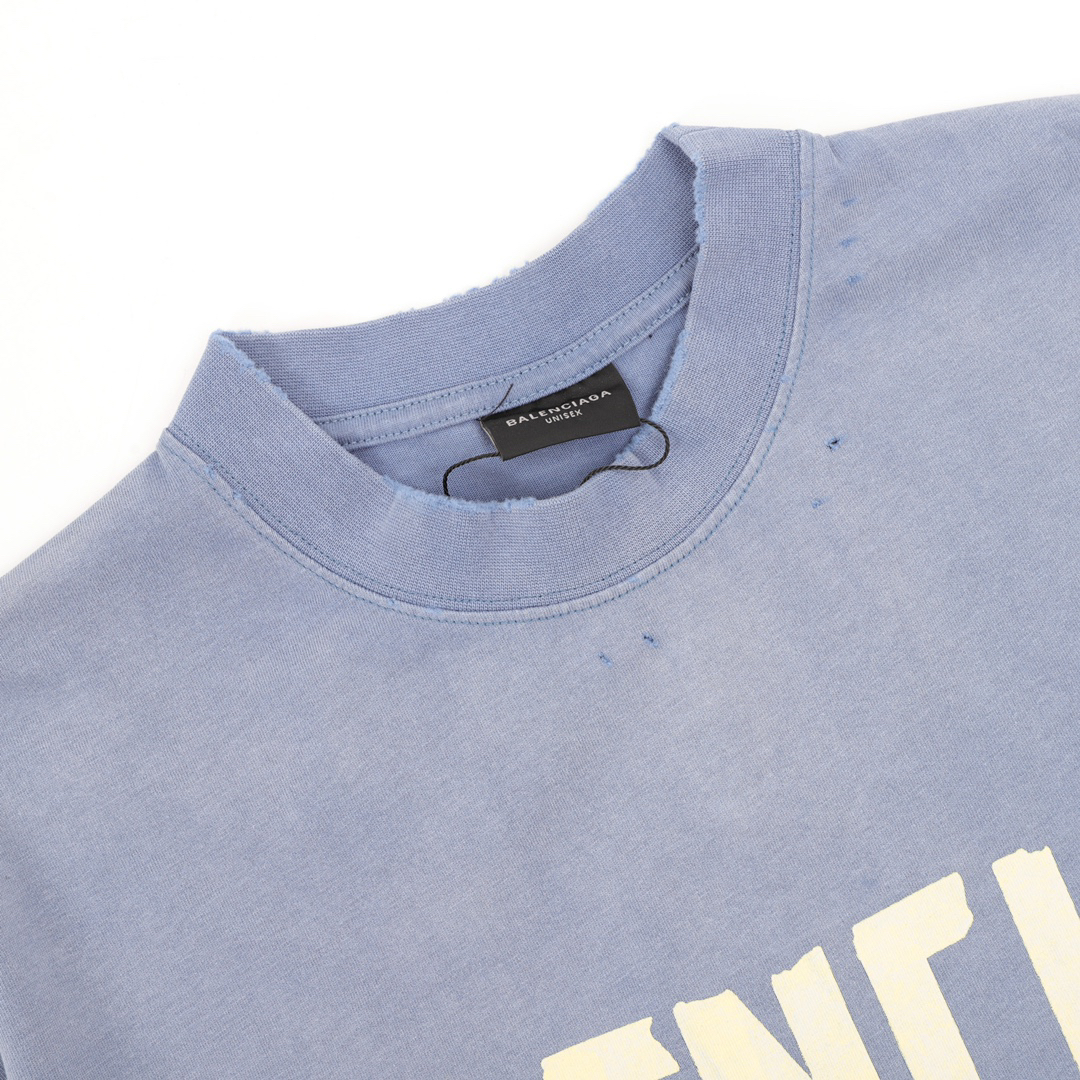 Tape short-sleeved T-shirt