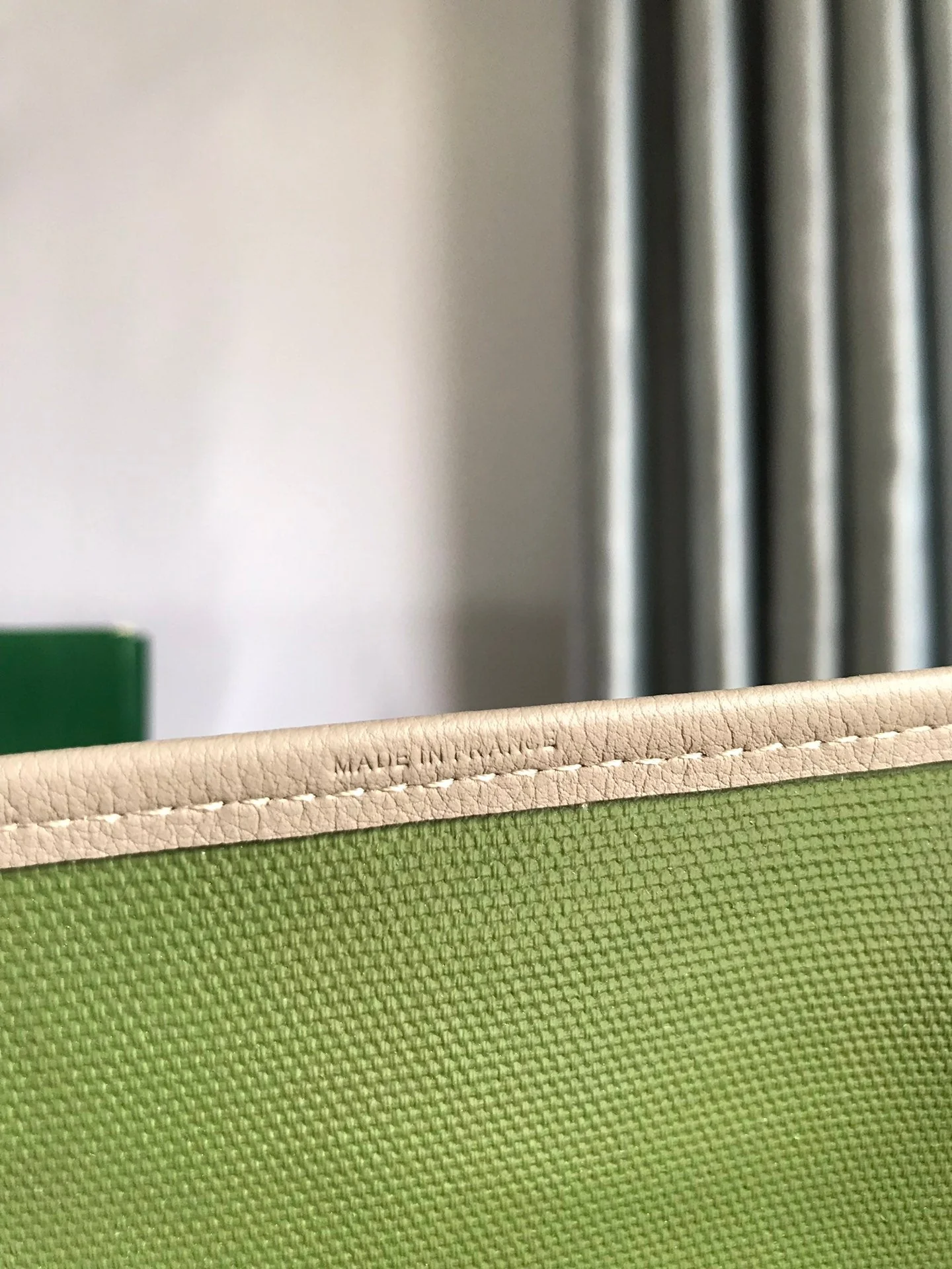 Grey and Green Canvas Bag