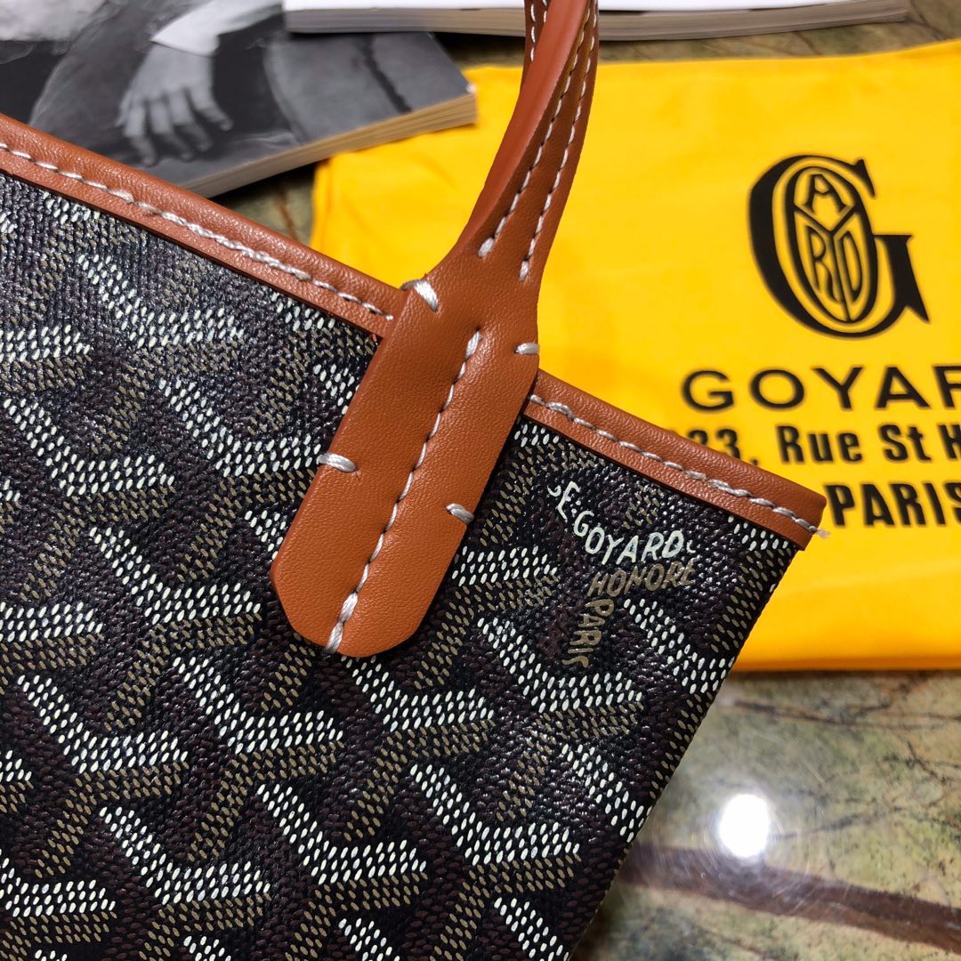 Shopping Bag 22cm Black And Tan