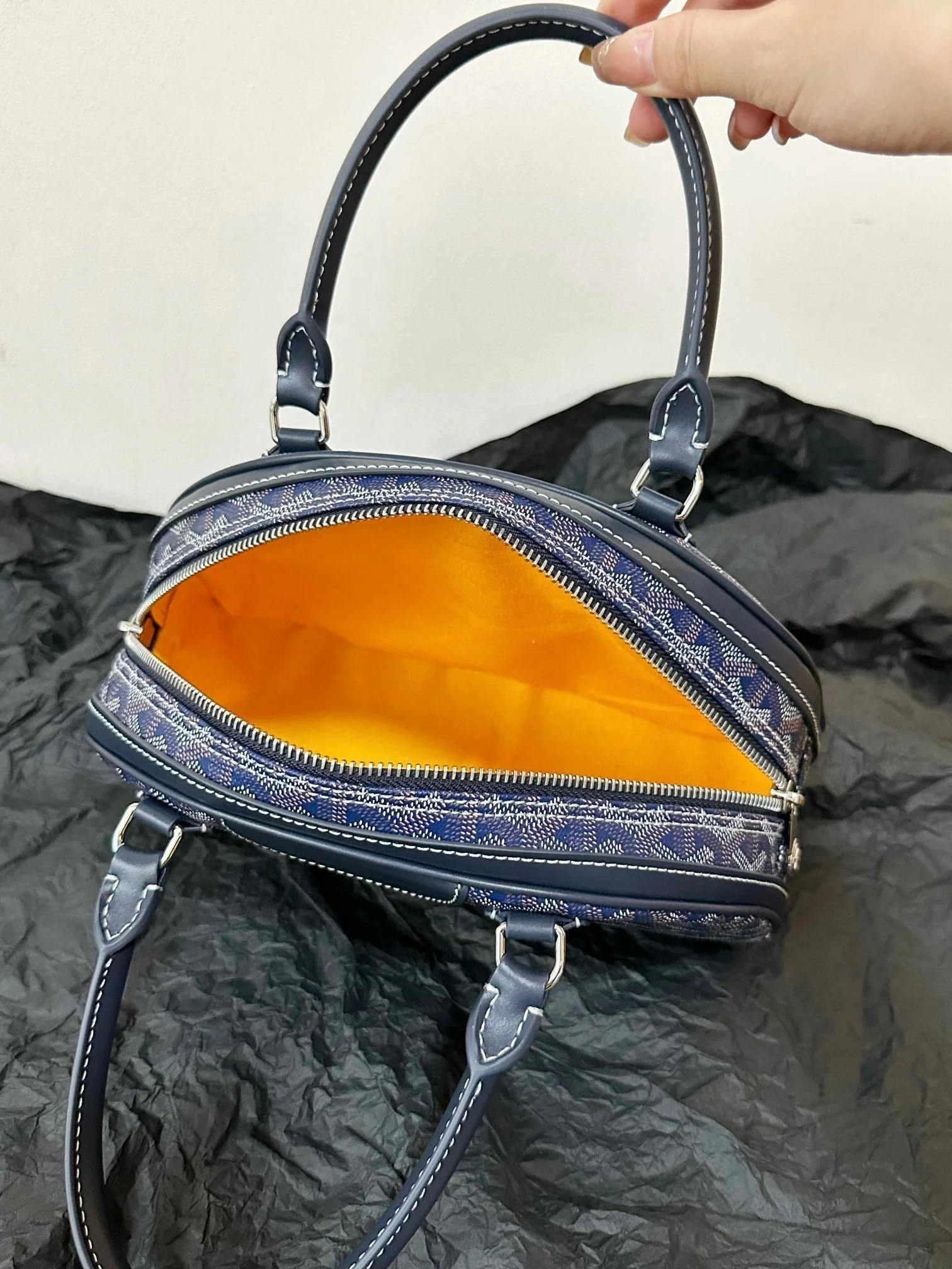 Small Navy Blue Canvas Bowling Ball