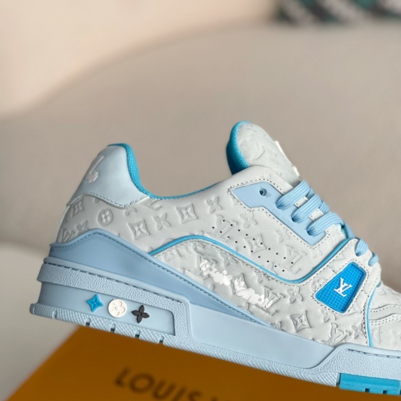 Blue embroidered sneakers