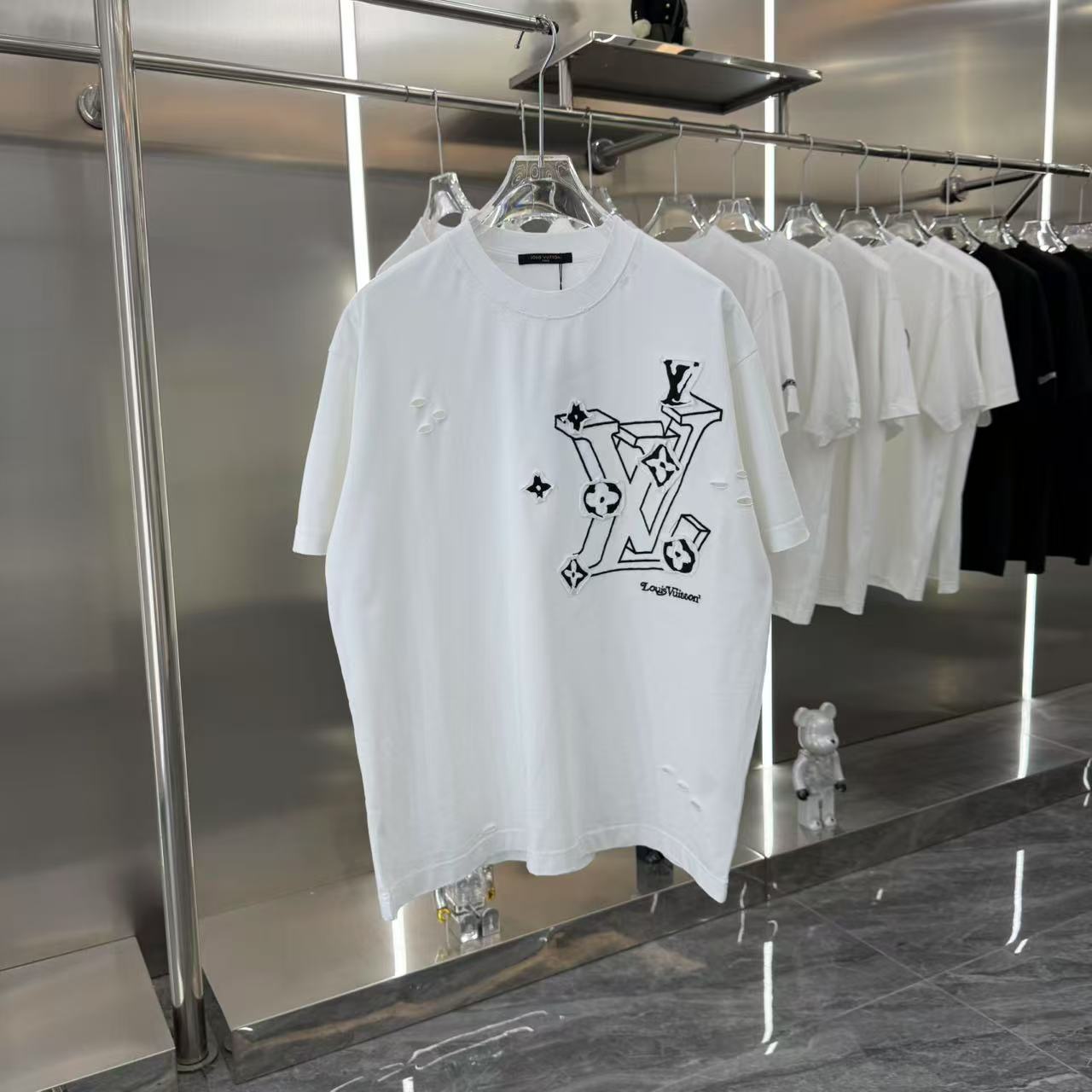 Patchwork embroidered short-sleeved T-shirt