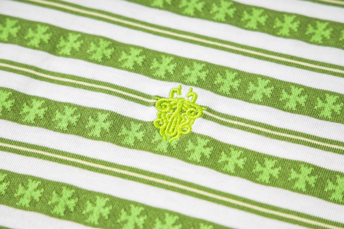 Embroidered striped T-shirt