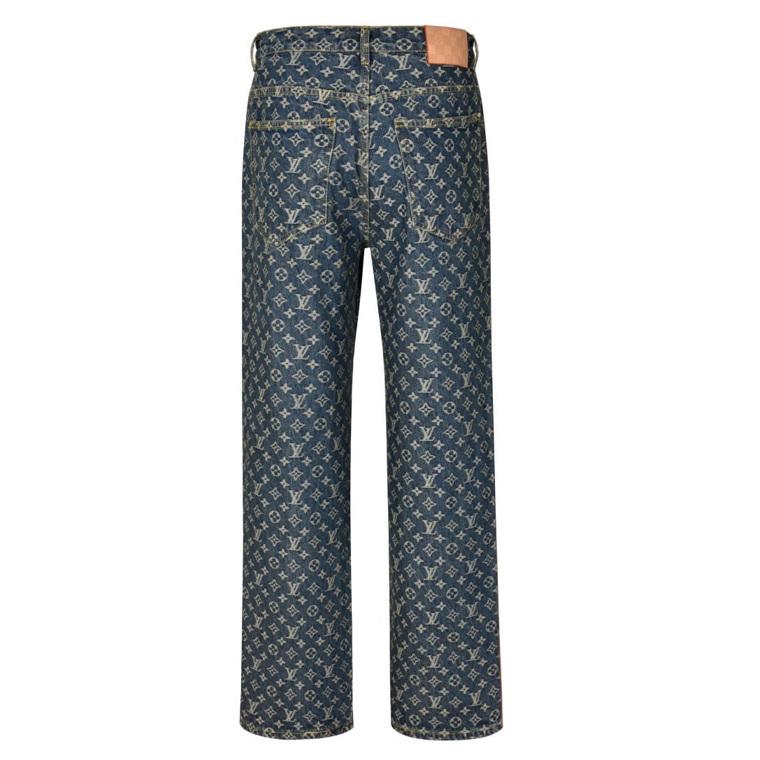 Monogram Denim Tailored Pants