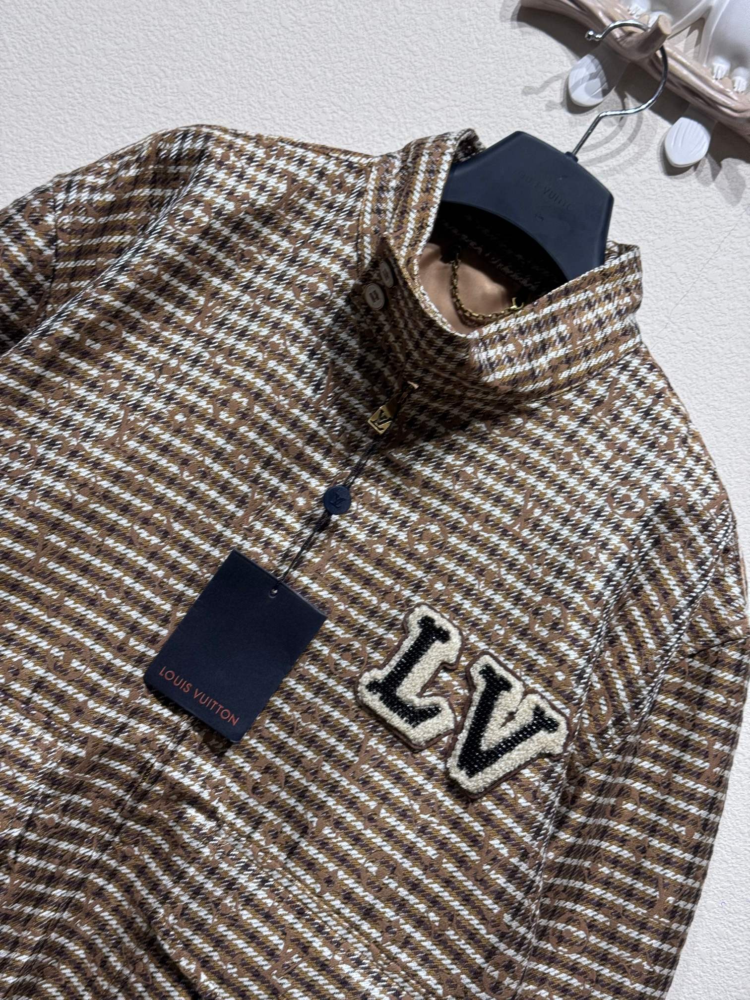 Houndstooth embroidered jacket