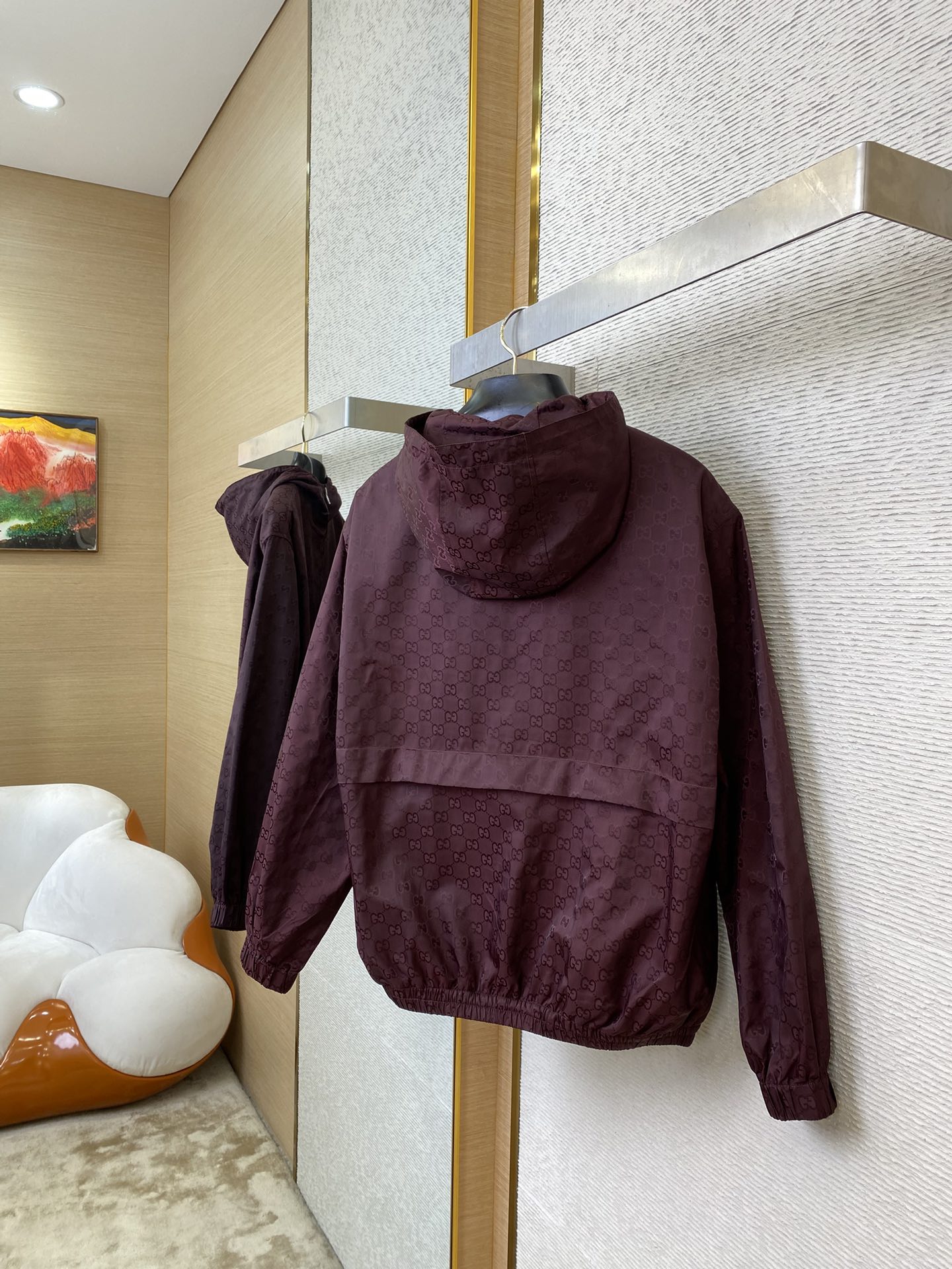 Jacquard Indonesian Dragon Fabric Hooded Jacket