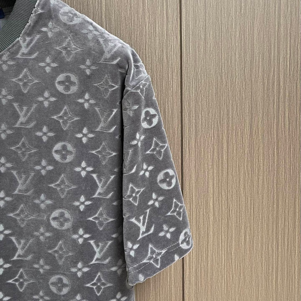 Towel flocking monogram jacquard short-sleeved T-shirt