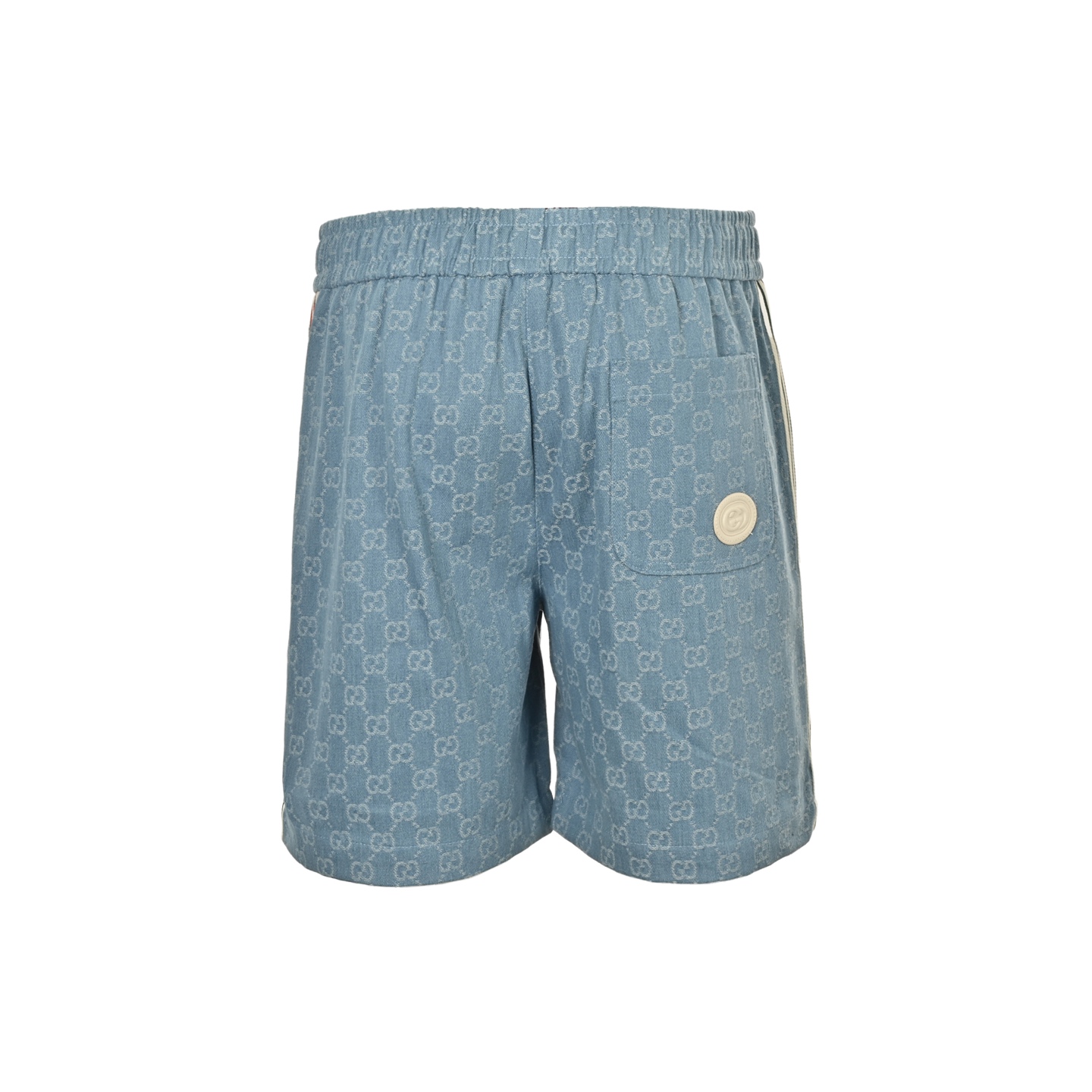 Printed monogram ribbon shorts