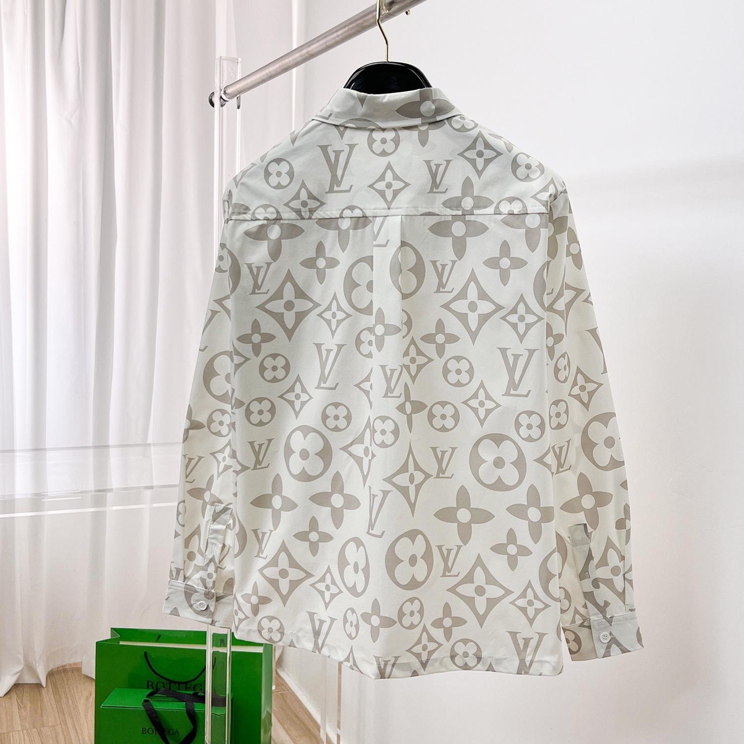 New Men-s Full Print Jacquard Shirt