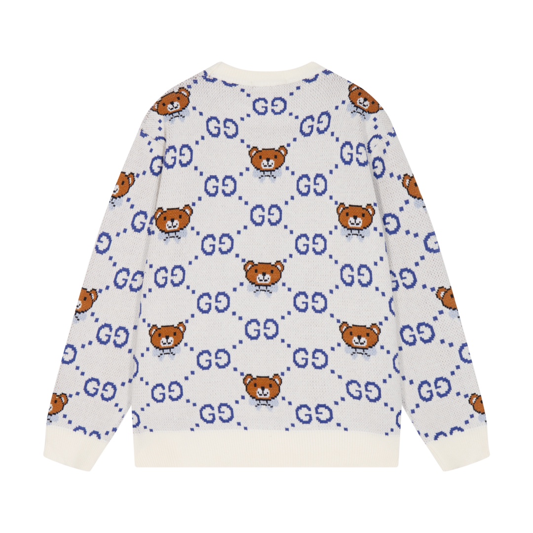 Bear Double G Jacquard Knit Sweater