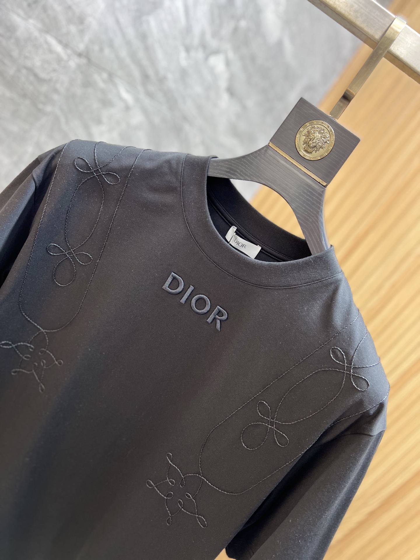 Washed and worn embroidered T-shirt