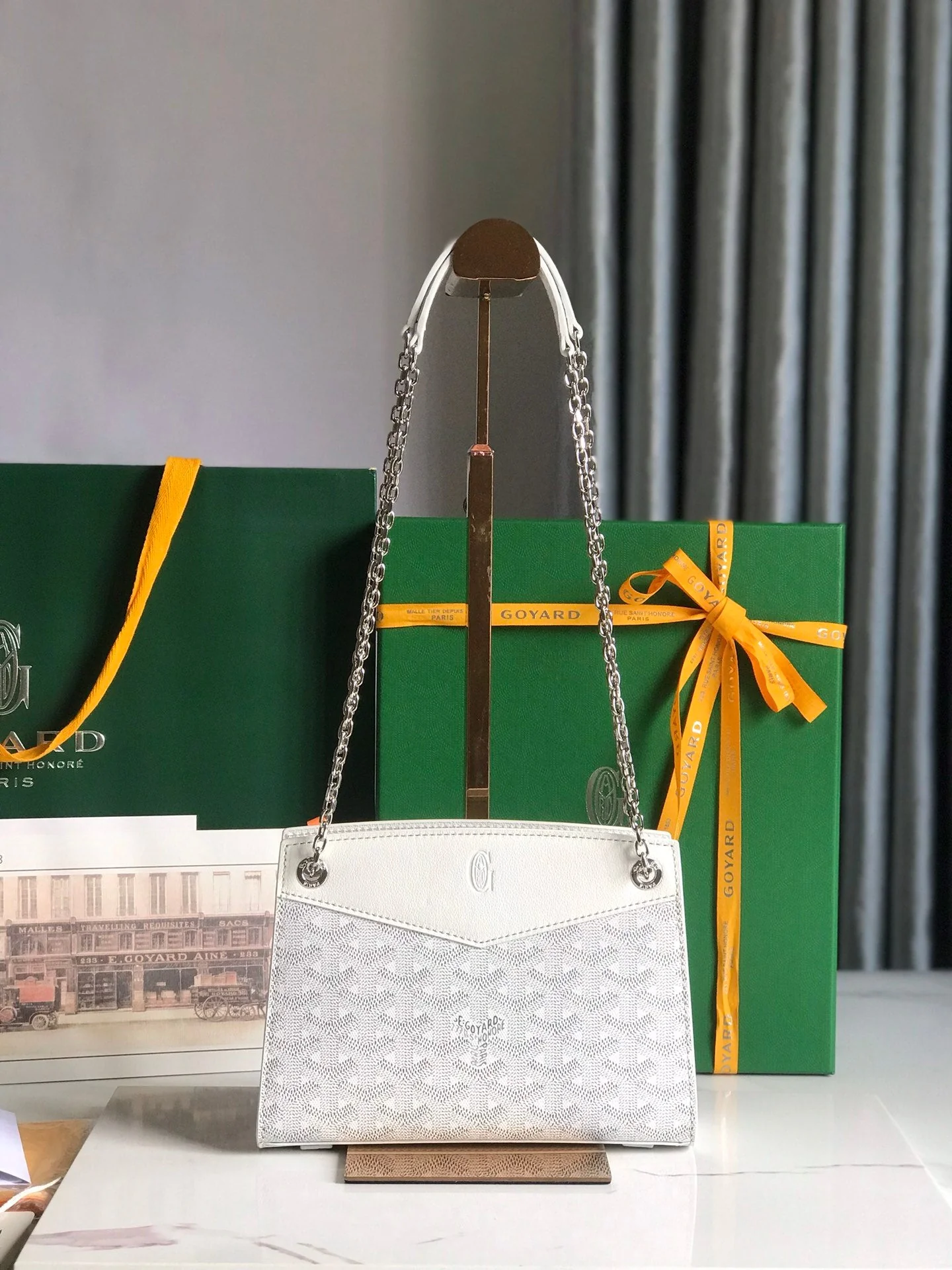 White Calfskin Structured Mini Bag