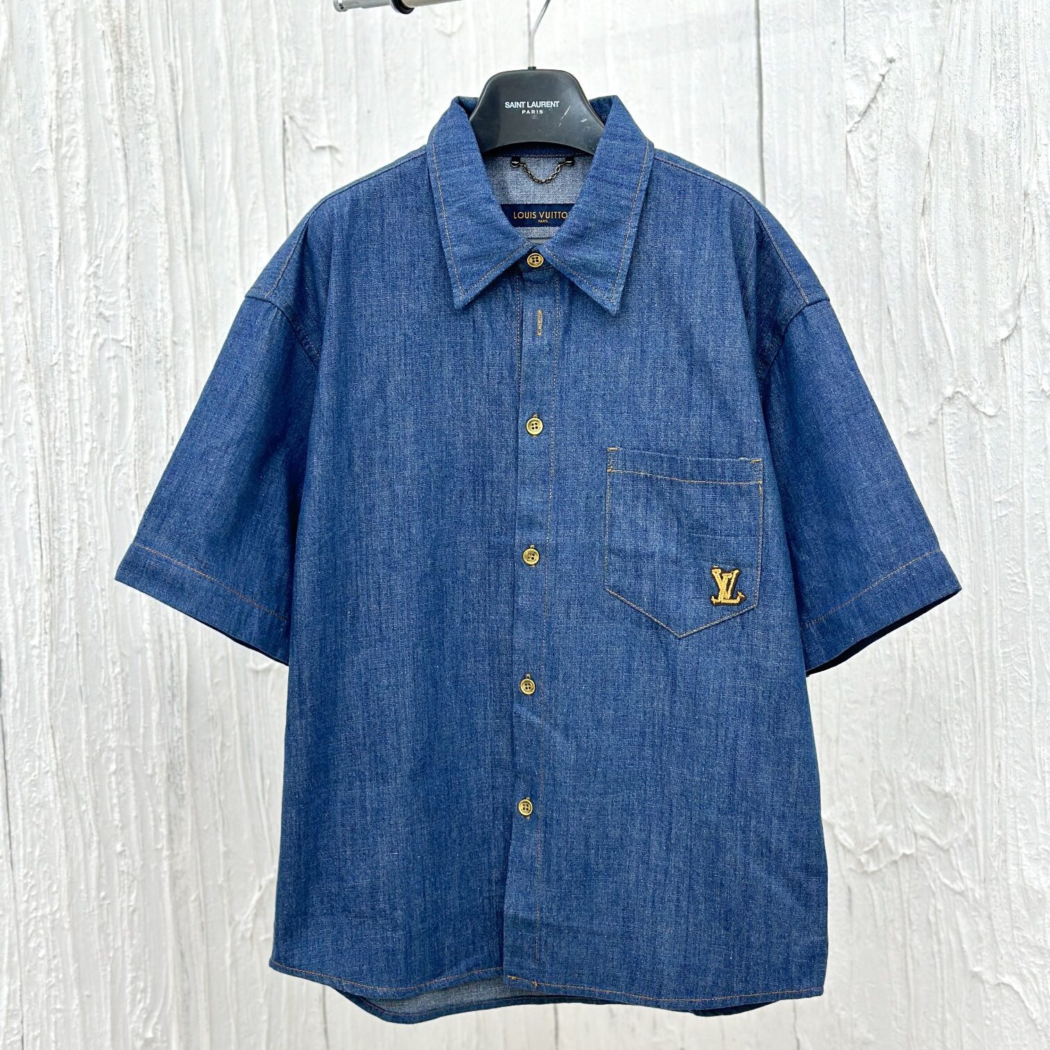 Cord Embroidered Denim Short-Sleeved Jacket
