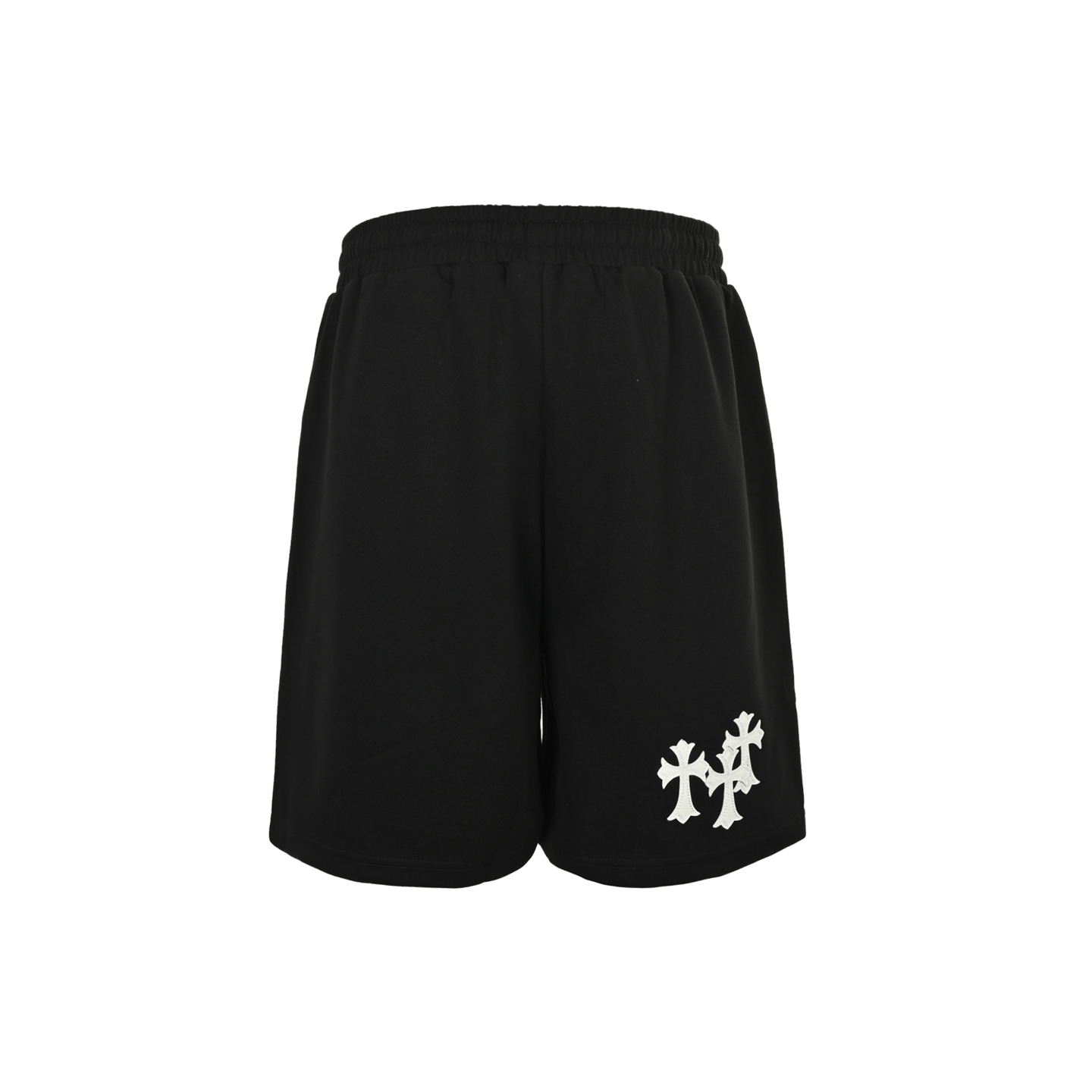 Embroidered white label cross shorts
