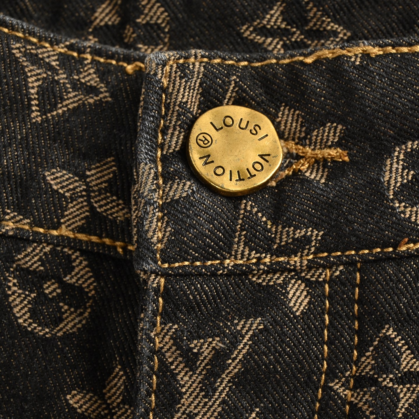 25ss old flower full print brown jeans