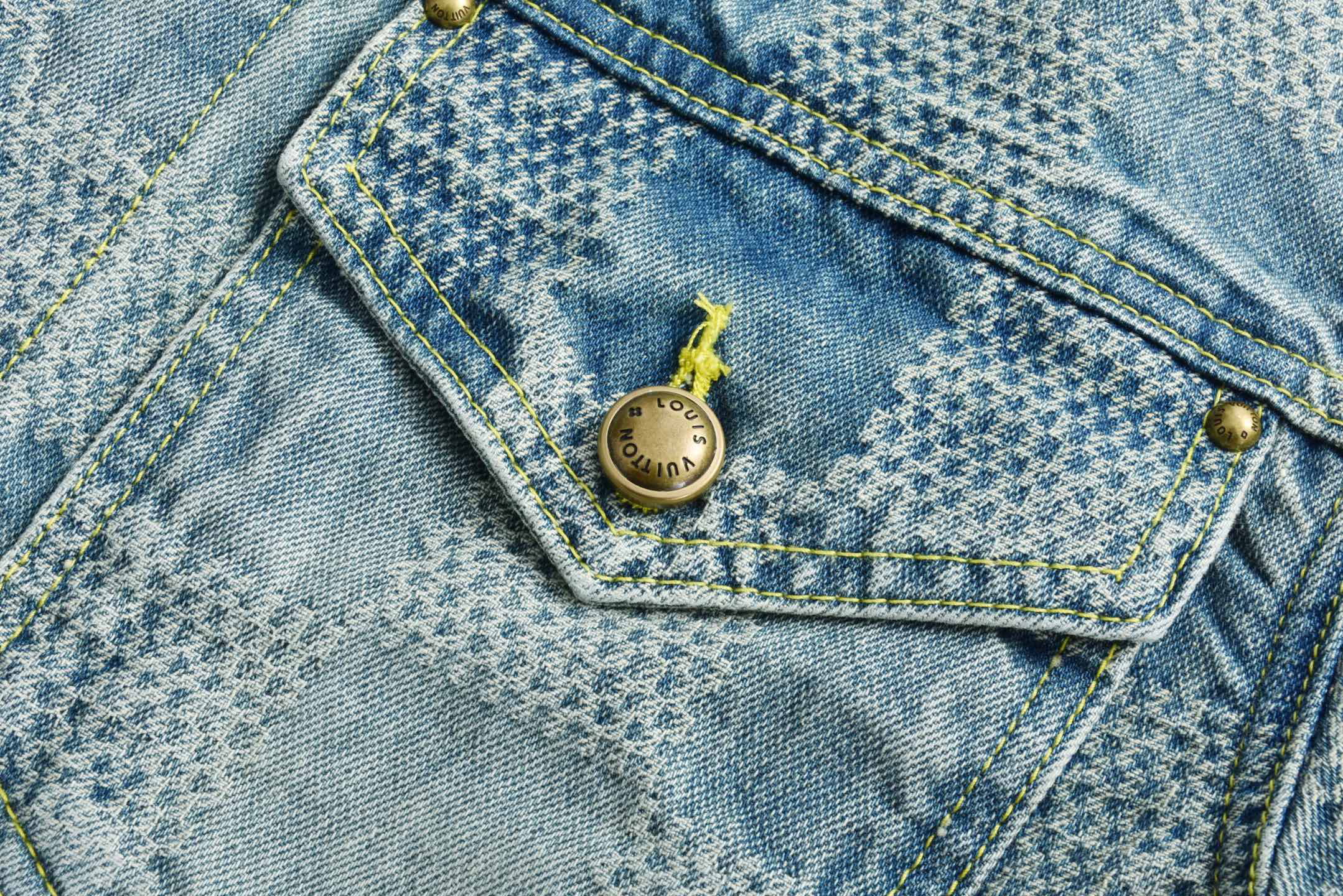 1V25ss checkerboard denim jacket