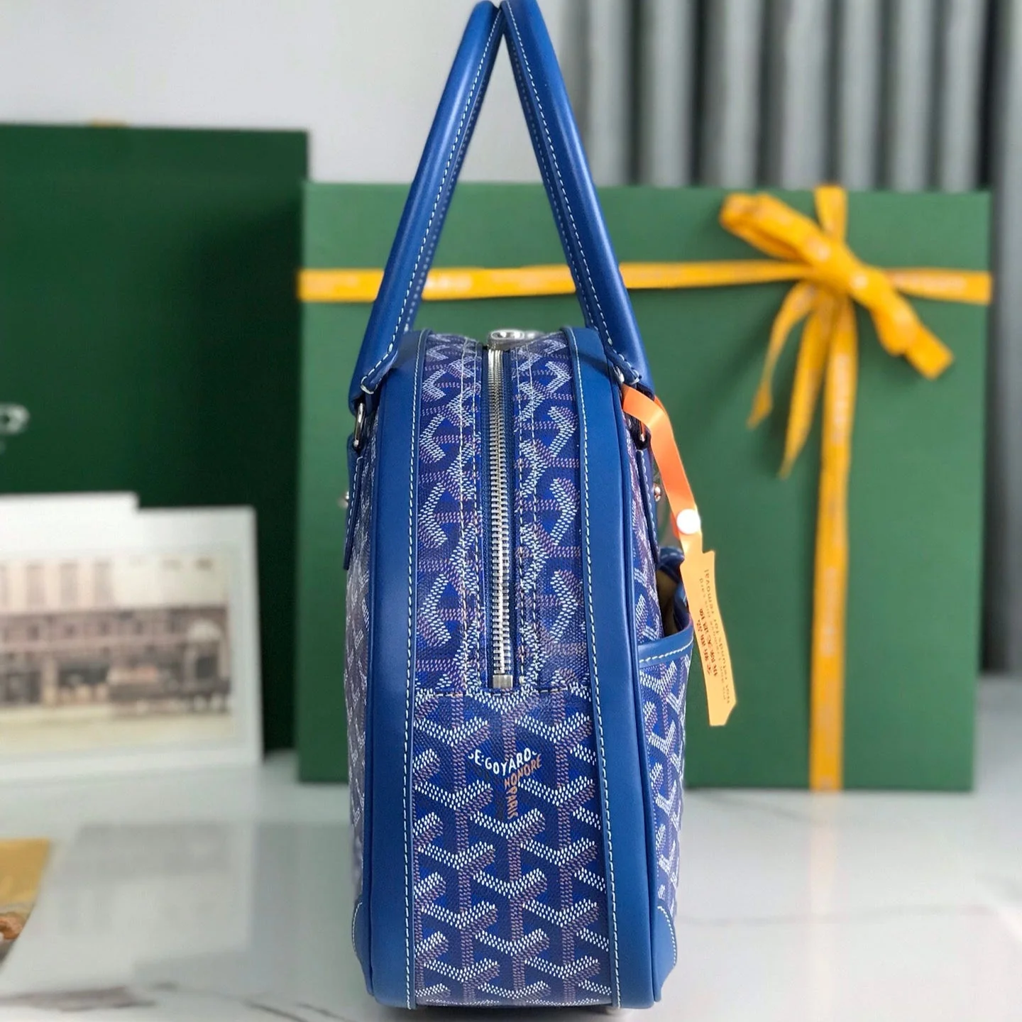 Blue Calfskin Handbag