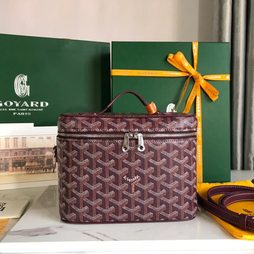 Wine Red Canvas Cosmetic Box