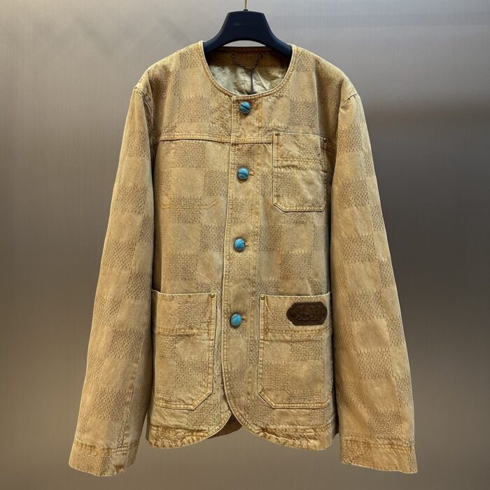 Saddle Checkerboard Denim Jacket