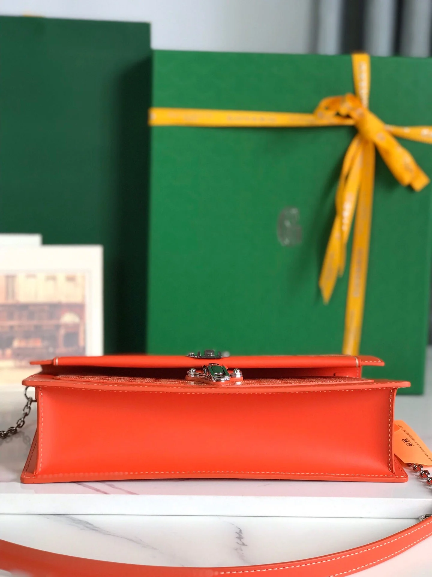 25 In Orange Canvas And Smooth Calfskin