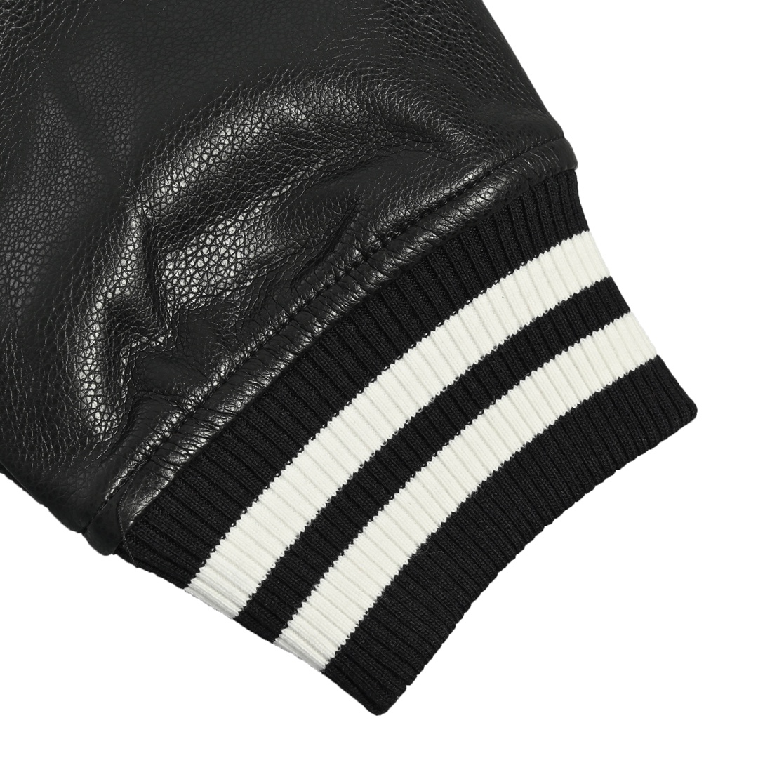 Embroidered Letter Patch Bomber Jacket