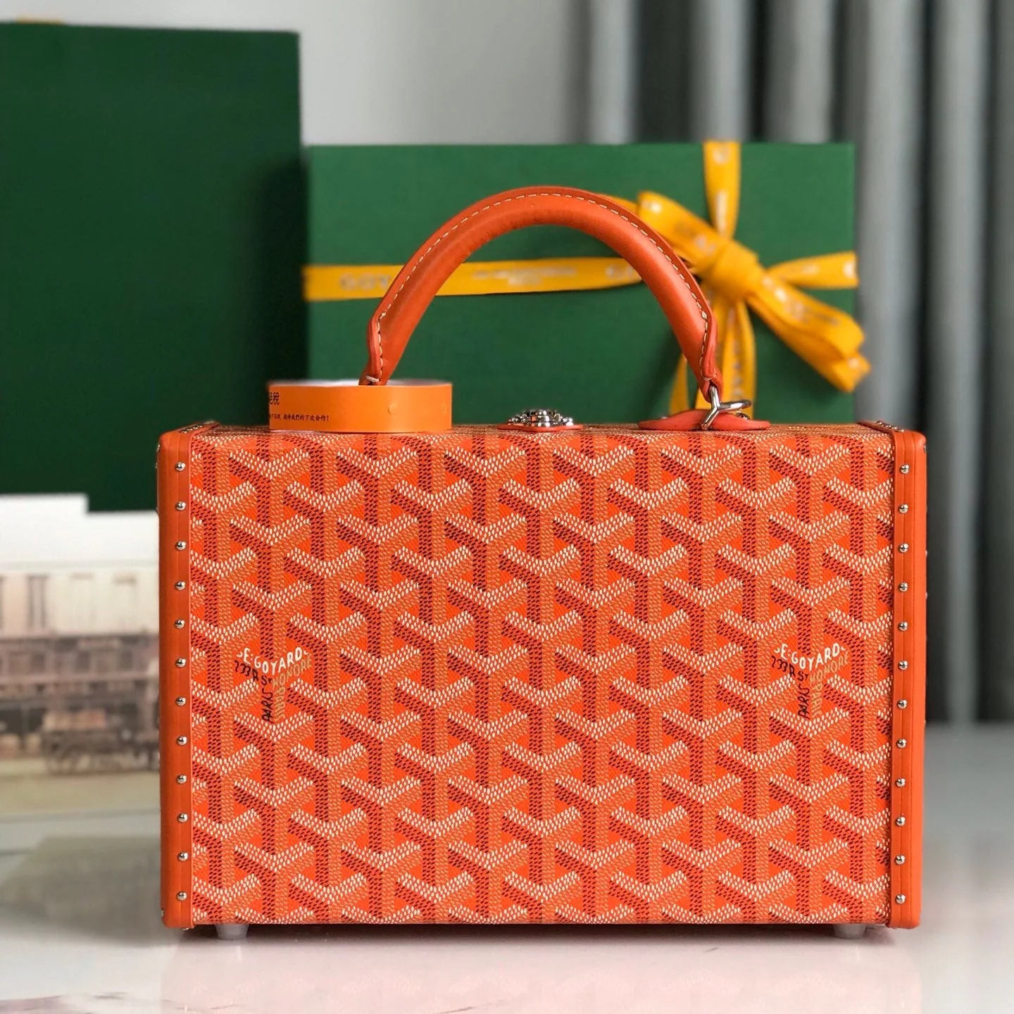 BAG 24 IN ORANGE CANVAS AND CALFSKIN