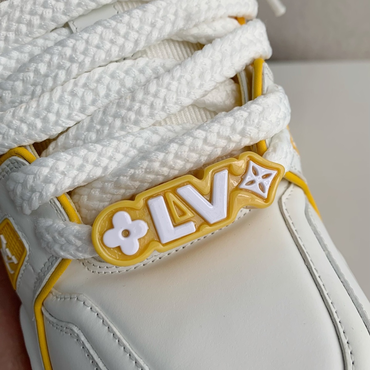 High-top orange sneakers