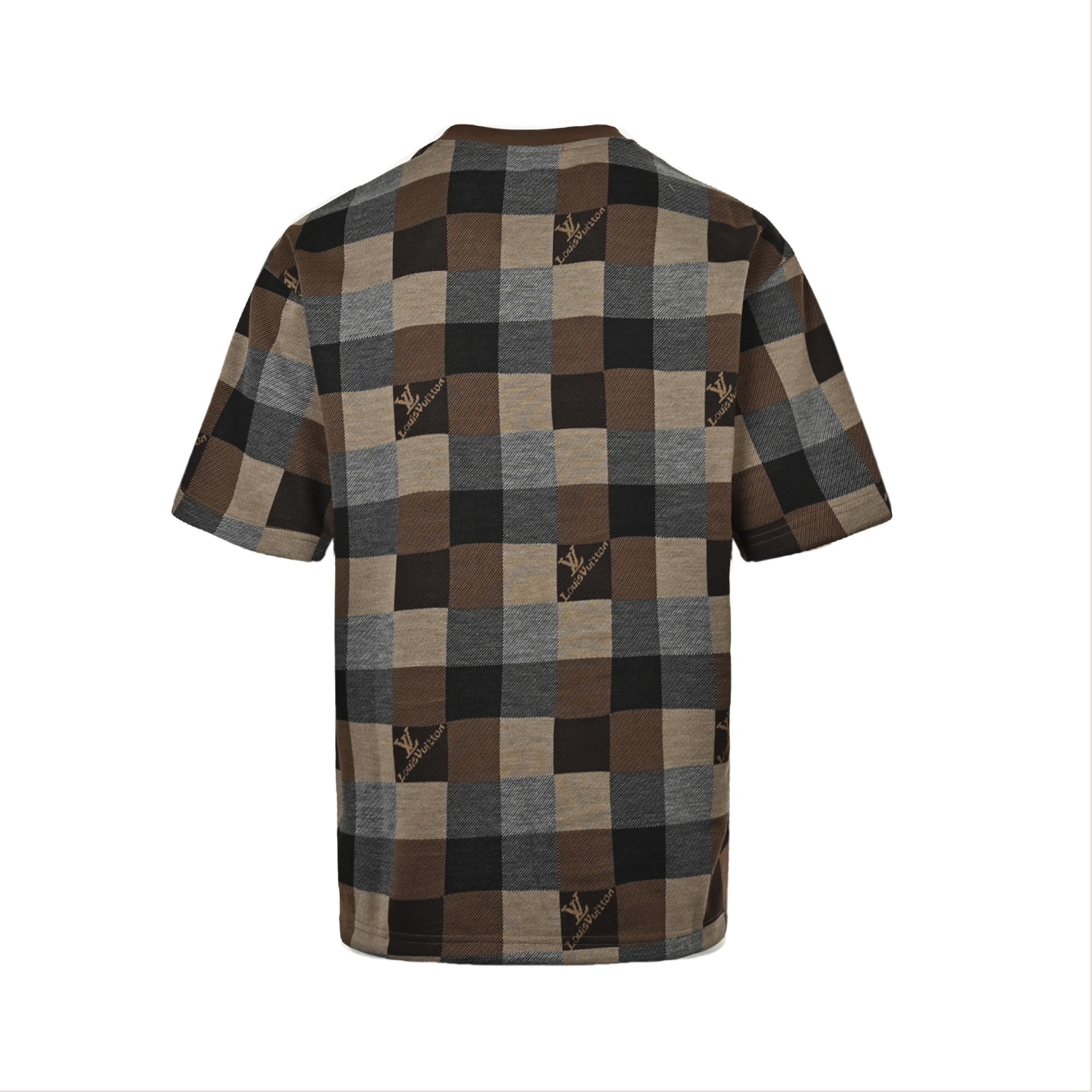Checkerboard embroidered T-shirt