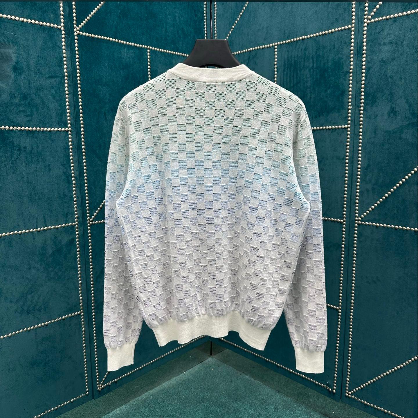 Checkerboard Gradient Jacquard Sweater