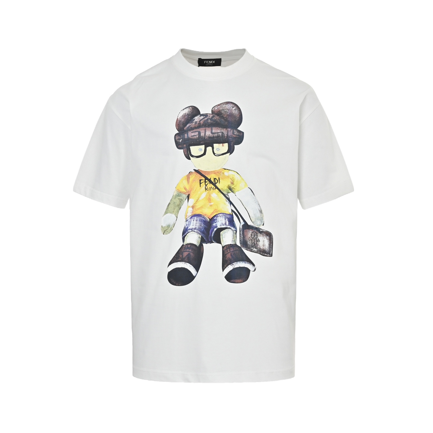 25SS Hand-Drawn Cartoon Character Print T-Shirt