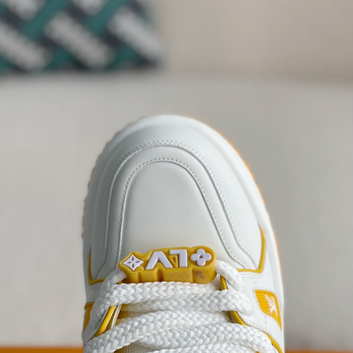 High-top orange sneakers