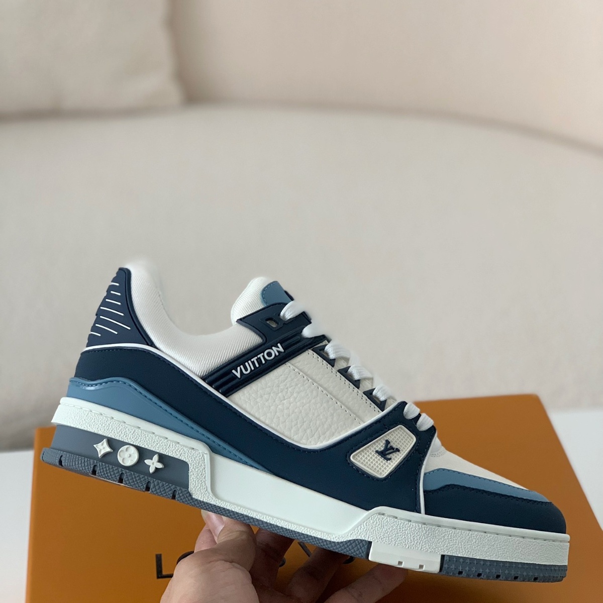 Men's Trainers Blue Beige