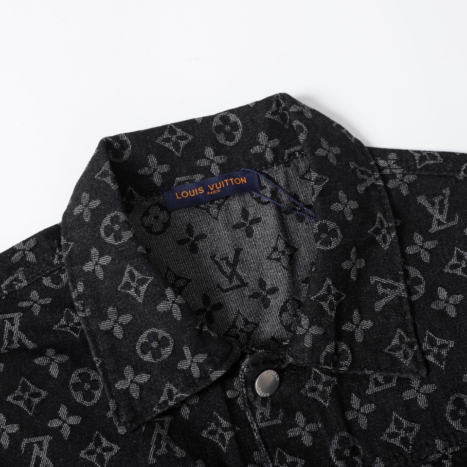 Artistic portrait embroidered denim jacket