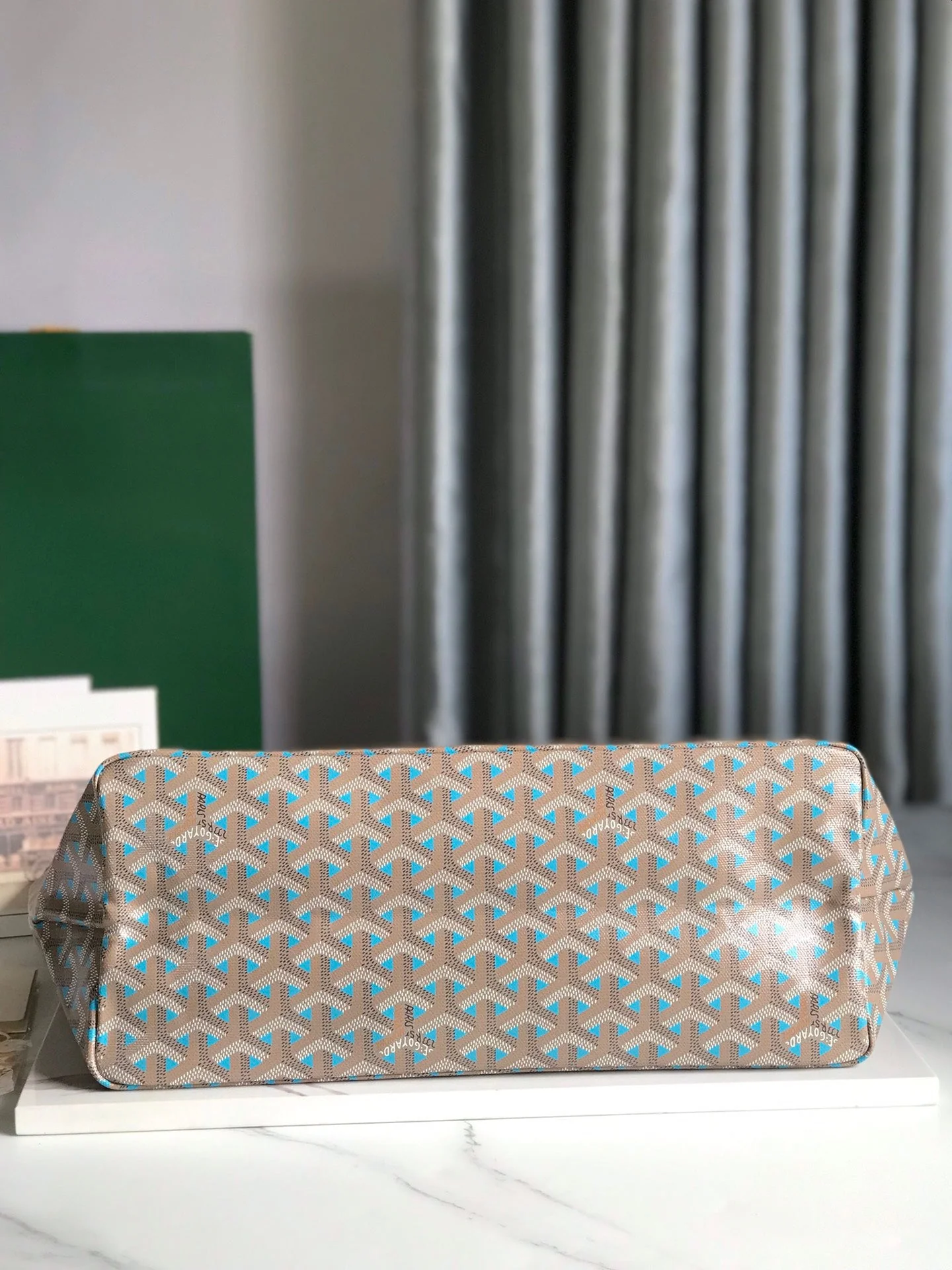 Grey and Blue Canvas Bag