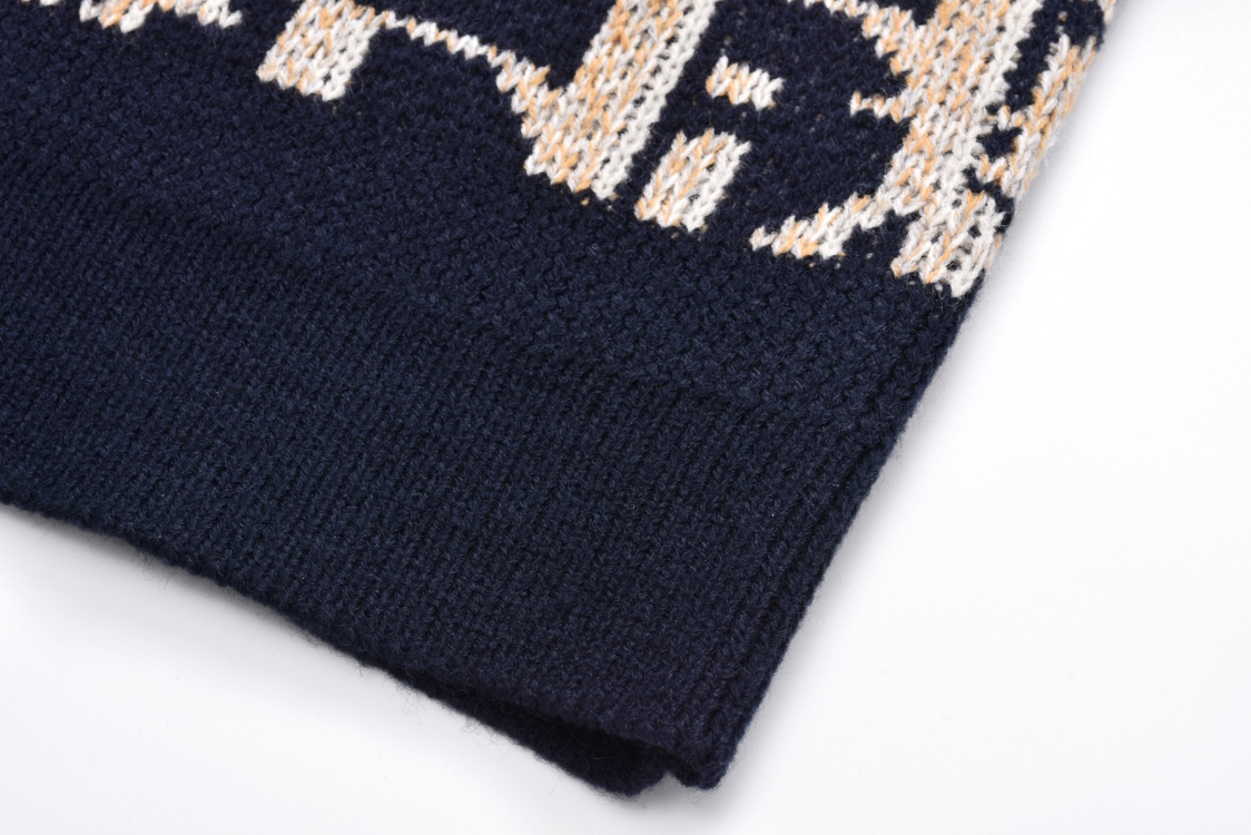 All over print jacquard crew neck sweater