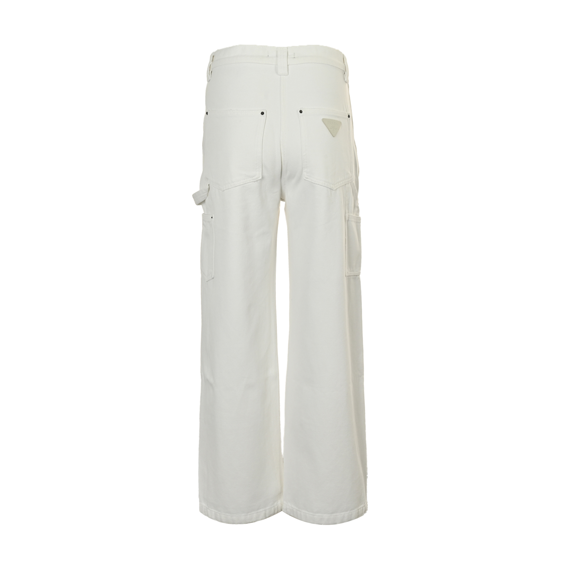 Triangle leather lumberjack jeans