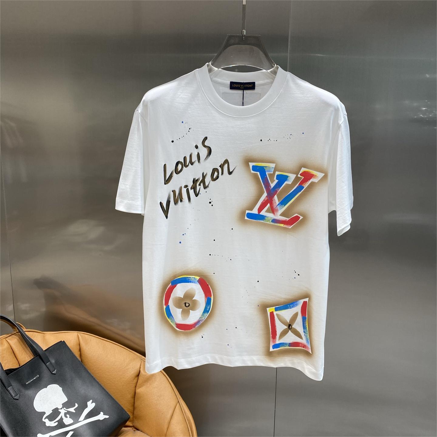 New Summer Graffiti Letter Element Round Neck T-shirt